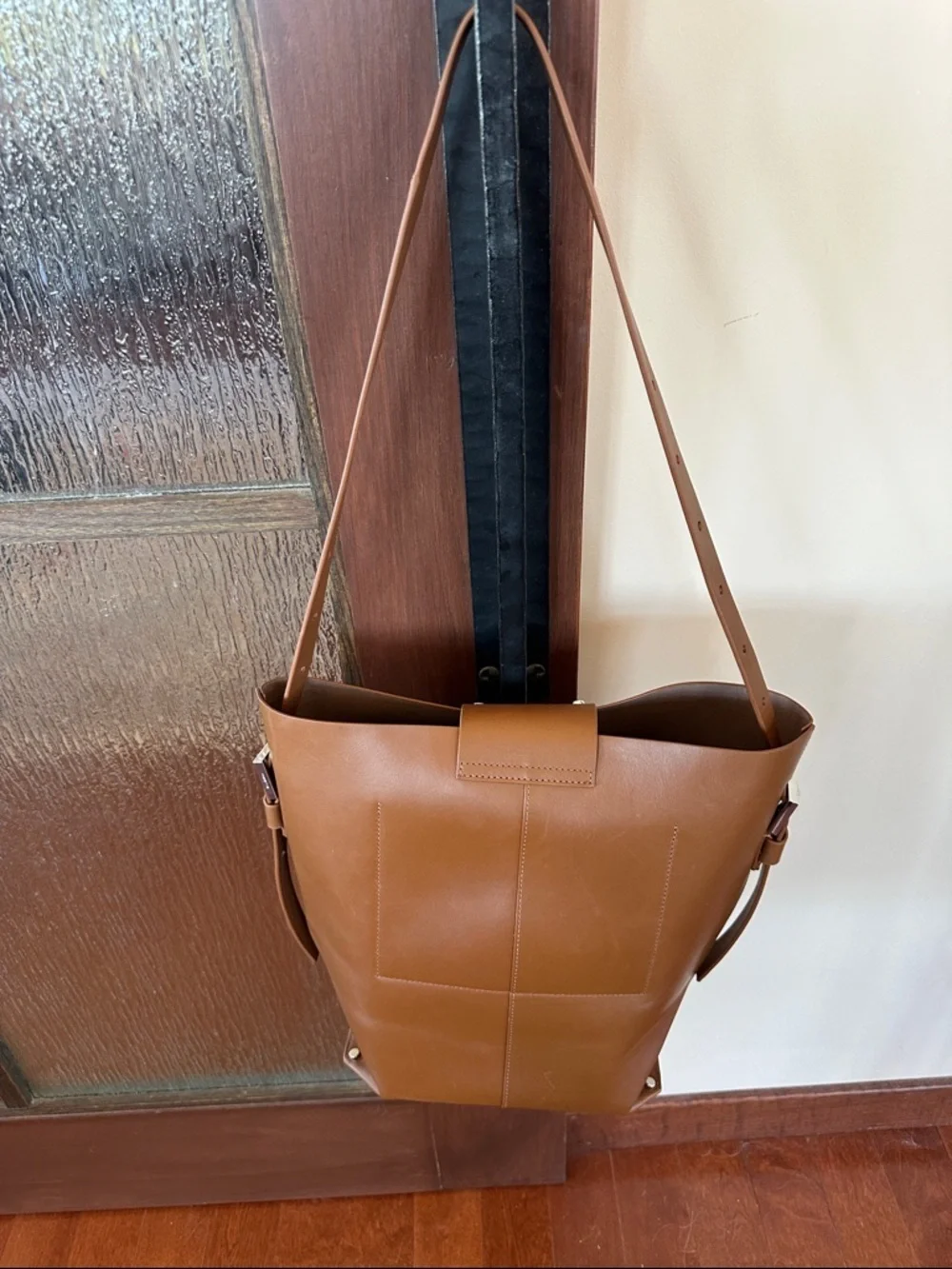 ALLSAINTS Miro Shoulder Bag Brown Leather Tote. With dust bag NWT